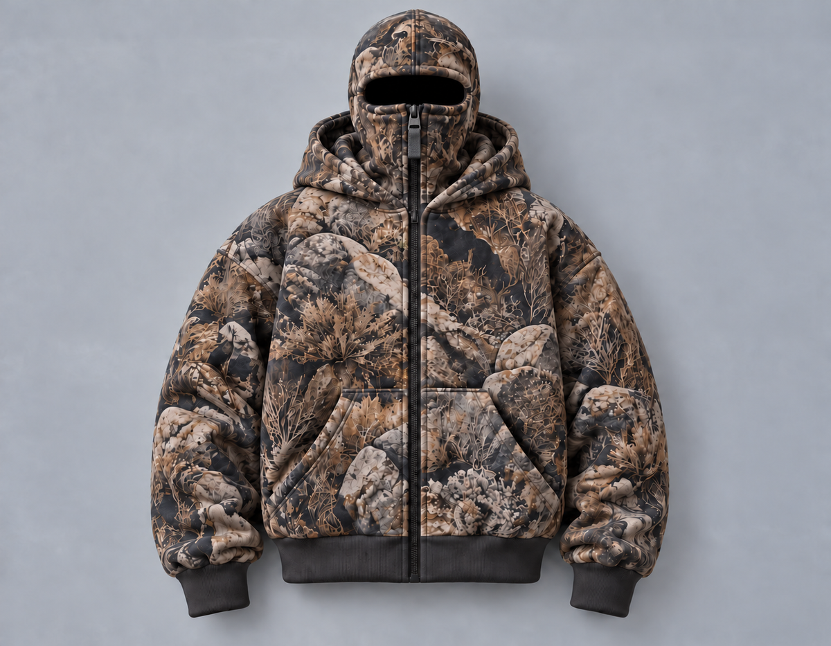 Shadow camo balaclava hoodie