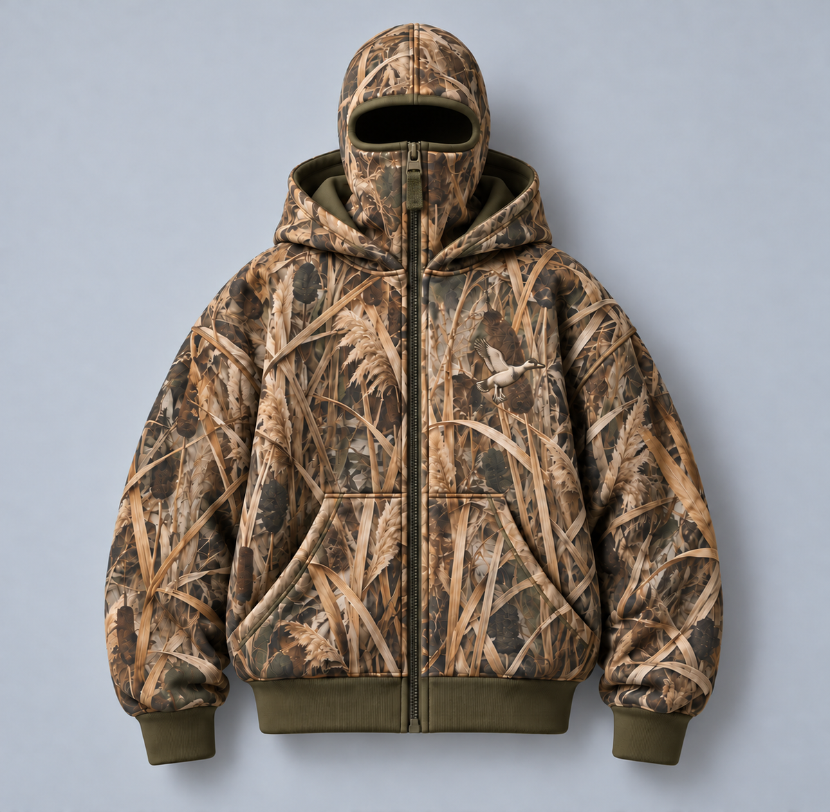 Marsh camo balaclava hoodie