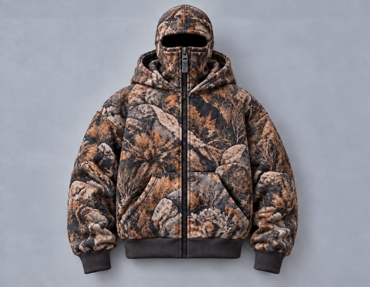 Ridge camo balaclava hoodie