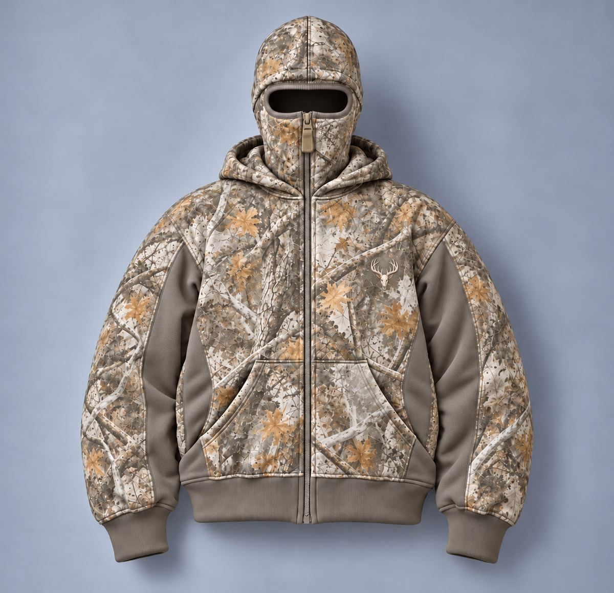 Frost Gray camo balaclava hoodie