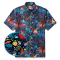 Best Hawaiian Shirt For Men 100% Cotton Blue Short Sleeve Button-down Shirt Marine Plants Shirt By Sun