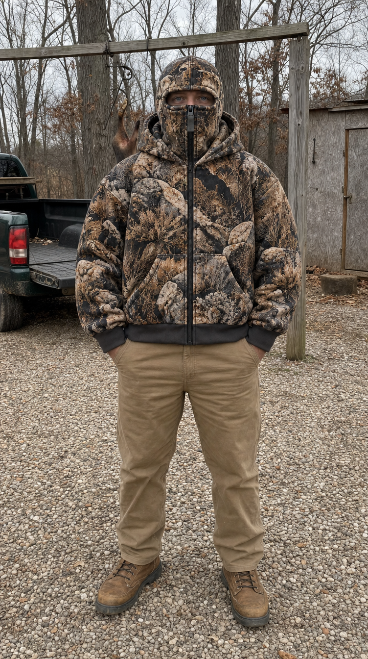 Camo balaclava hoodie lifestyle
