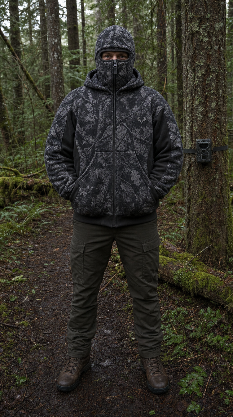 Camo balaclava hoodie lifestyle