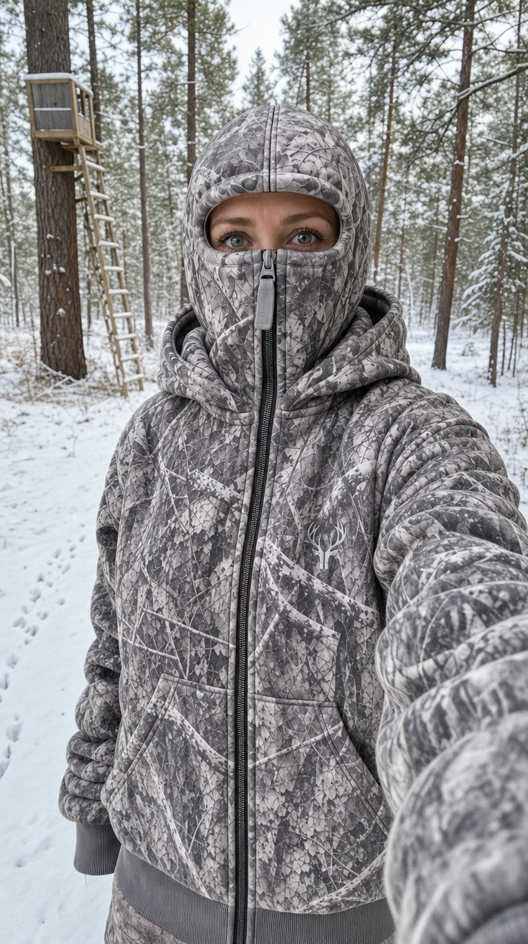 Camo balaclava hoodie lifestyle